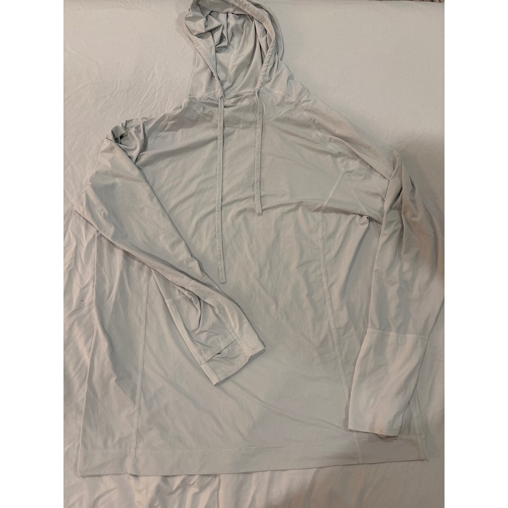 BloqUV Mens Sun Protection Hoodie Light Gray UPF 50+ Performance Top XX-Large